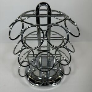 Carousel Coffee Pod Holder - Holds 27 Keurig K-Cups, 360-Degree chrome Organizer